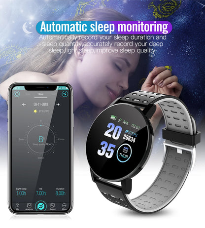 Smartwatch 119S – Monitorização de Saúde e Estilo no Seu Pulso