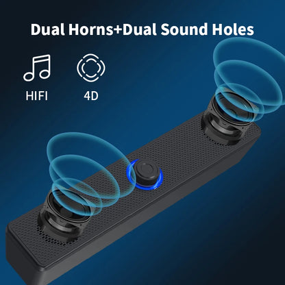 Altifalantes duplos de mesa com fios 1002, sem fios Bluetooth 3511, alimentados por USB, AUX 3,5 mm, luzes LED, altifalante estéreo 3D para portátil e TV