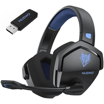 Auricular gaming sem fios duplo NUBWO G06 com microfone para PS5, PS4, PC, telemóvel, Switch, Bluetooth 5.3 de 2,4 GHz