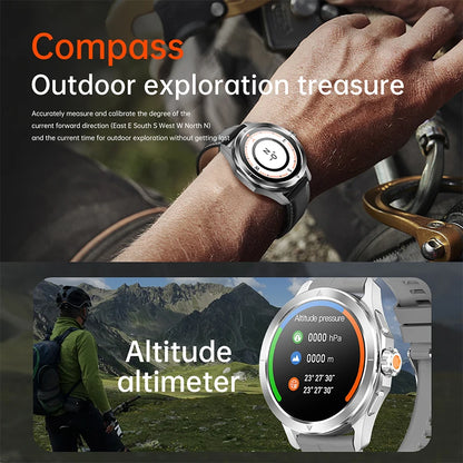 Relógio inteligente desportivo Xiaomi S4 Ultra para homem, ecrã AMOLED, NFC, GPS, bússola, ritmo cardíaco, à prova de água, Bluetooth, chamada