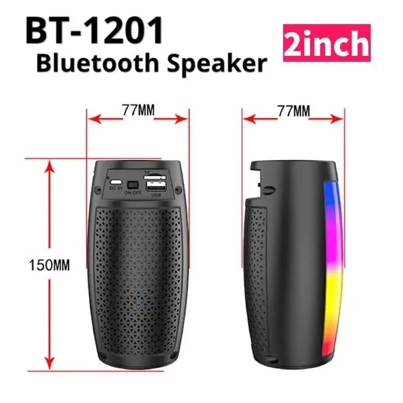 Coluna de som portátil Bluetooth com espetáculo de luzes LED coloridas