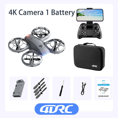 Mini Drone V8 com Câmara 4K HDWiFi FPV Vídeo em Tempo Real Drones Altura Manter RC Helicóptero Brinquedo de Presente para Adultos e Crianças