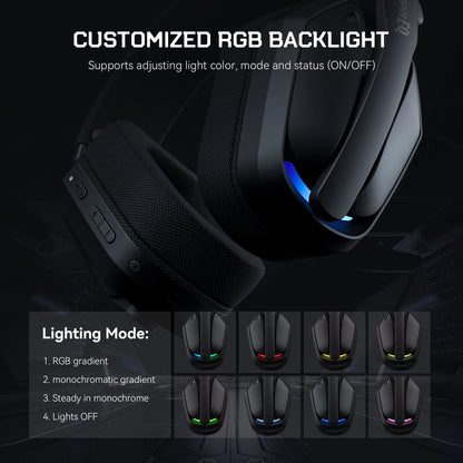 Auriculares sem fios para jogos SuperEQ G19BT 2.4 GHz, ultraleves, com Bluetooth 5.4 e microfone para PC/PS5/Xbox, da EKSA Choice