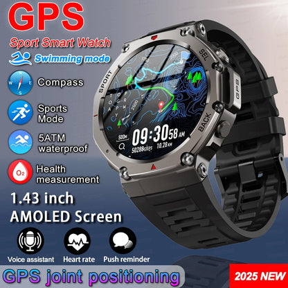 Relógio inteligente T-Rex 3 Ultra GPS, à prova de água, 5 ATM, com bússola GNSS de banda dupla integrada, desportivo militar, para homem, 2025, novo para Xiaomi
