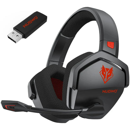 Auricular gaming sem fios duplo NUBWO G06 com microfone para PS5, PS4, PC, telemóvel, Switch, Bluetooth 5.3 de 2,4 GHz