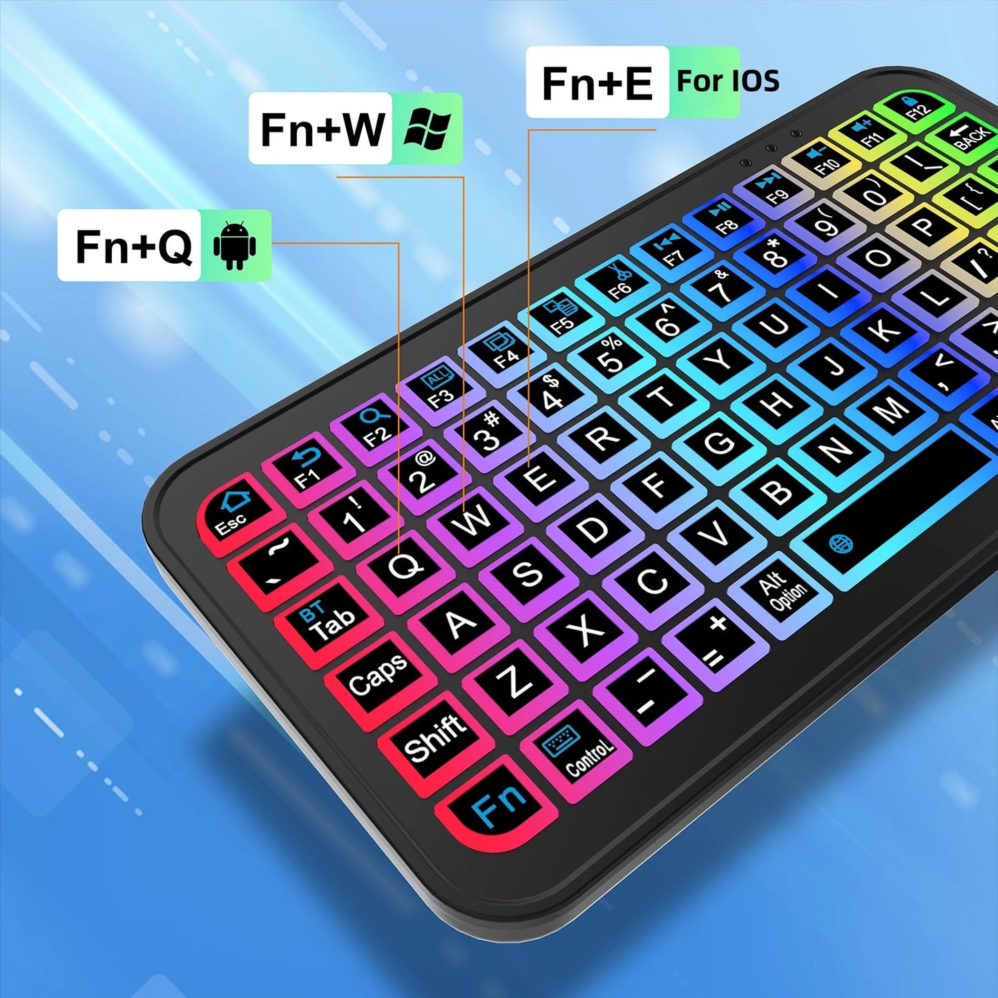 Teclado Bluetooth Sem Fio com Mouse