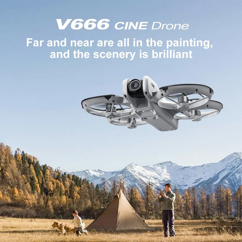 Para Xiaomi MINI V666 Drone 4K Profissional WIFI 5G Drone Evitação de Obstáculos Modo Sem Cabeça e Altitude sem Escovas RC Quadcopter Brinquedos