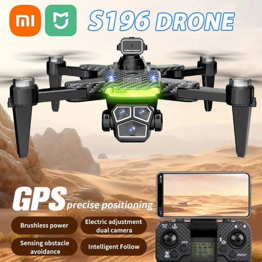 Drone Xiaomi Mijia S196GPS 8K Câmara HD profissional 5G Fotografia sem escovas para evitar obstáculos Fluxo ótico Brinquedo dobrável