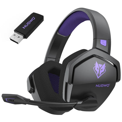 Auricular gaming sem fios duplo NUBWO G06 com microfone para PS5, PS4, PC, telemóvel, Switch, Bluetooth 5.3 de 2,4 GHz