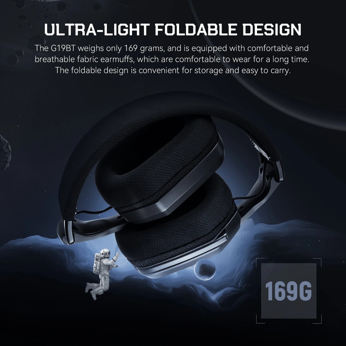 Auriculares sem fios para jogos SuperEQ G19BT 2.4 GHz, ultraleves, com Bluetooth 5.4 e microfone para PC/PS5/Xbox, da EKSA Choice