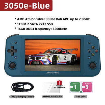 ANBERNIC Win600 PC Games Handheld AMD 3020e/3050e Ecrã IPS de 5,94 polegadas Consola de videojogos para escritório Windows 10 WiFi5 Portátil de bolso
