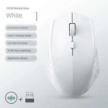 Rato Bluetooth 5.2 sem fios 2.4G, modo duplo, silencioso, recarregável, 1600 DPI, para portátil, Windows, Mac OS