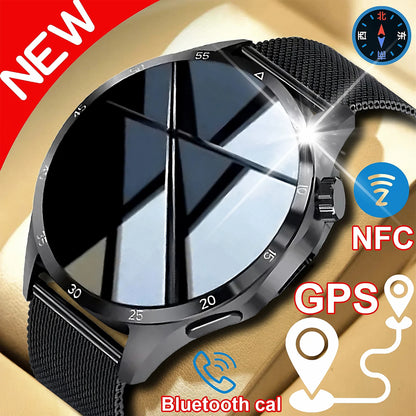 Novo relógio inteligente GT4 Pro MAX 2025, homem e mulher, ecrã HD 360*360, GPS NFC, bússola, ritmo cardíaco, desportos ao ar livre, IP68