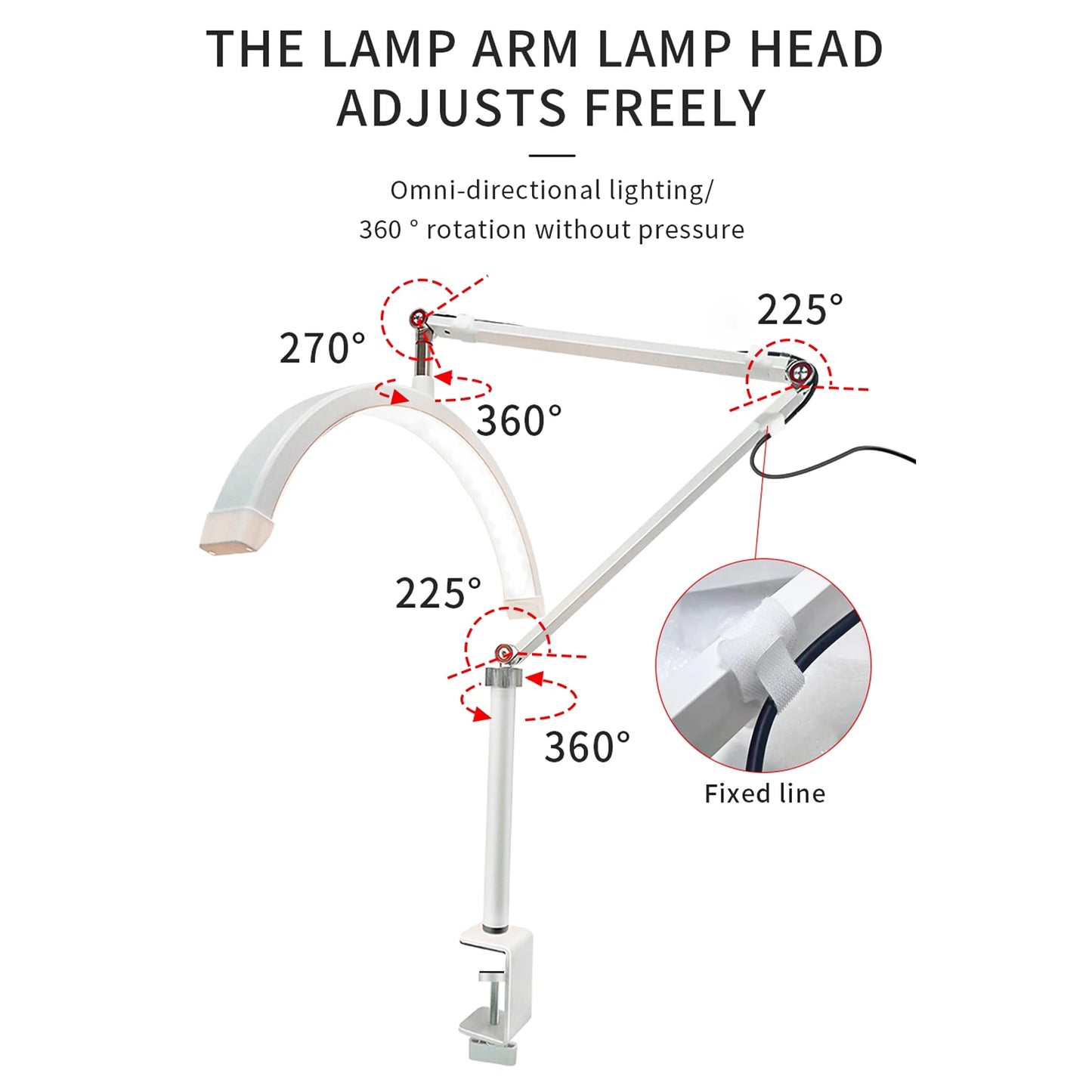 Andoer HD-M3X LED Video Light Half-moon Shaped Desktop Ring Light 3000K-6000K Dimmable for Beauty Salon Makeup Live Streaming