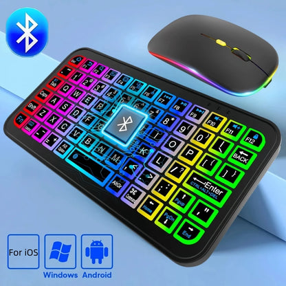 Teclado Bluetooth Sem Fio com Mouse