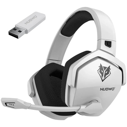 Auricular gaming sem fios duplo NUBWO G06 com microfone para PS5, PS4, PC, telemóvel, Switch, Bluetooth 5.3 de 2,4 GHz
