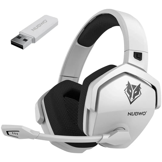 Auricular gaming sem fios duplo NUBWO G06 com microfone para PS5, PS4, PC, telemóvel, Switch, Bluetooth 5.3 de 2,4 GHz