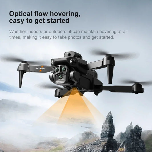 Drone XIAOMI K6 Max 8K WIFI GPS Profissional Três Câmaras Grande Angular Fluxo Óptico Quatro Vias Evitação de Obstáculos Quadricóptero
